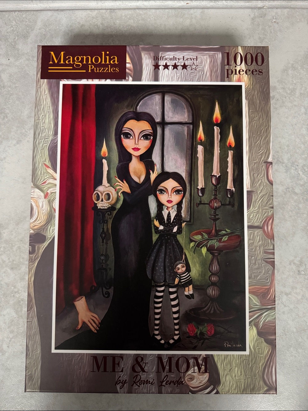 Magnolia Me & Mom Gothic Portrait Puzzle - Black, Red, Green
